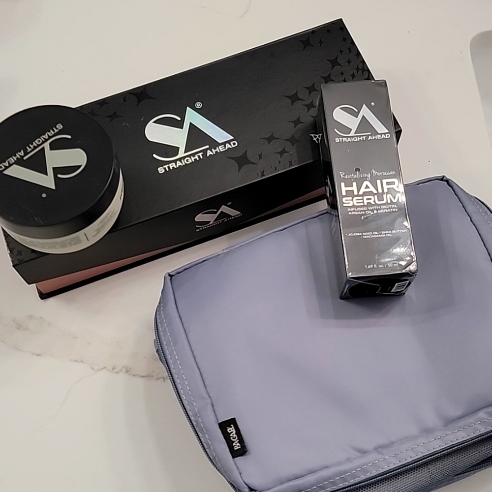 Pro Glider 1.0 hair straightener and curler, hair serum, hair mask, cosmetic bag